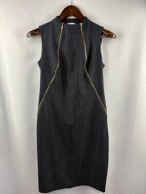 calvin klein black dress with gold buttons Calvin Klein Women's Shift Dress W/Gold Hardware, Black, 2 at Amazon  Women's Clothing store